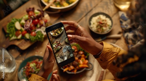 A Smartphone Capturing Dinner photo