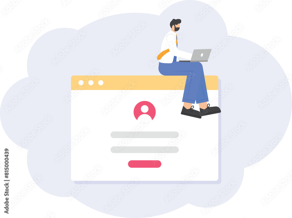 concept of sign up or registration. register on a website. enter username and password. login on the website page. new users and technology. flat and minimalist illustration concept design. vector
concept of sign up or registration. register on a website. enter username and password. login on the website page. new users and technology. flat and minimalist illustration concept design. vector