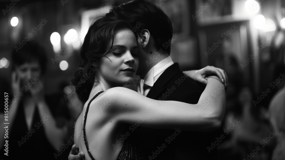 A man and a woman are dancing together A man and a woman are dancing together
