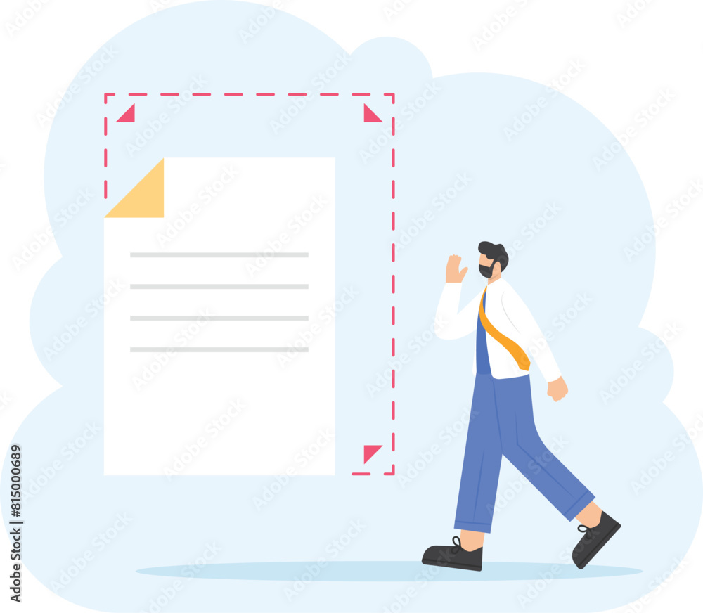 document resize. resize or compress the file size. reduce size. people resize archives to be smaller. technology. manager files. illustration concept design

