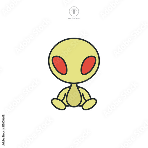 cartoon game Alien Icon symbol vector illustration isolated on white background