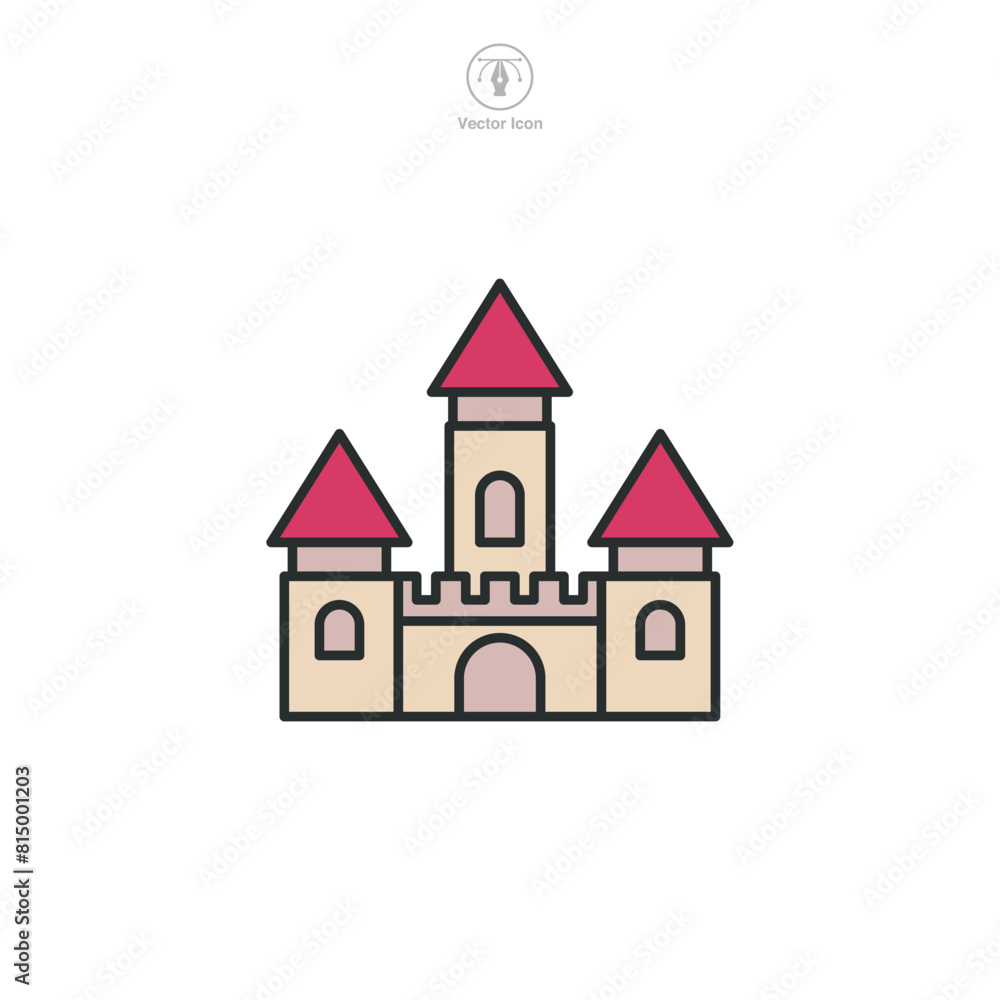 Castle Icon symbol vector illustration isolated on white background Castle Icon symbol vector illustration isolated on white background