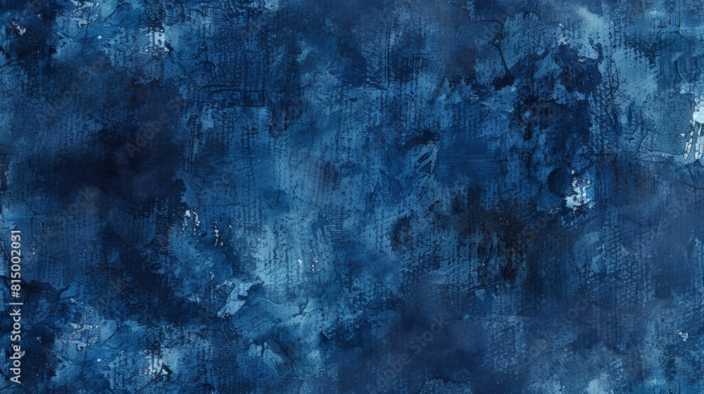 Abstract painting with shades of blue and textures