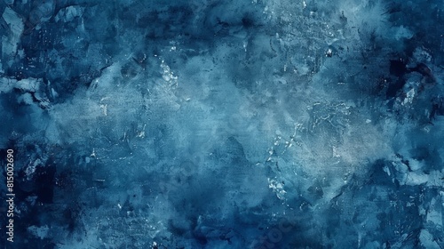 Abstract painting with shades of blue and textures photo