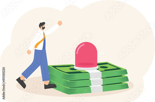 emergency fund. save money for sudden or urgent situations or circumstances. spare money. problems and finances. concept illustration design. design elements for websites, landing pages, posters

