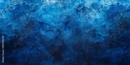 Abstract painting with shades of blue and textures photo
