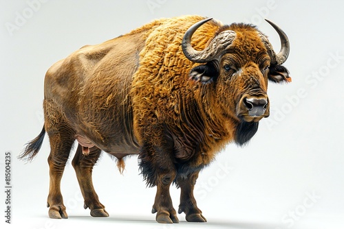 European bison (Bison bonasus) isolated on white background photo