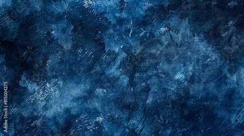 Abstract painting with shades of blue and textures