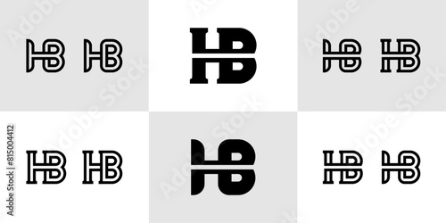 Letters HB Monogram Logo Set, suitable for business with HB or BH initials
