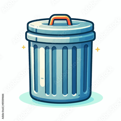 Simple Art Illustration of Rubbish Bin