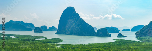 Phang-Nga bay scenery from something Viewpoint, Thailand, sea, panorama © elenvd