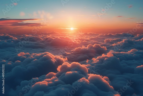 Illustration of sunset in the clouds free wallpaper, high quality, high resolution