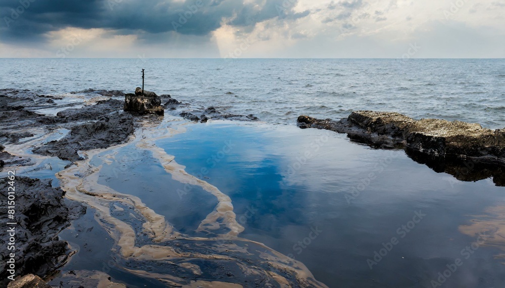photo of spilled oil in the ocean, oil slick, ocean pollution photo of spilled oil in the ocean, oil slick, ocean pollution