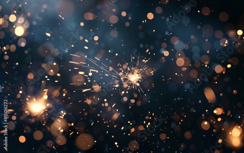 Bright sparks scatter wildly on a dark background.