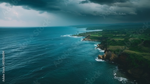 4K DCI 4096x2160p. View Over the seas in the remote coastal areas during a monsoon storm, this aerial video of the waters is not so calm and chaotic, filmed on high-quality cinema cameras.