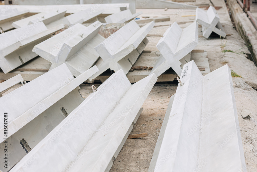 Precast concrete casting manufacturing plant, Cement products large construction site yard business industry. Precast concrete casting manufacturing plant, Cement products large construction site yard business industry.