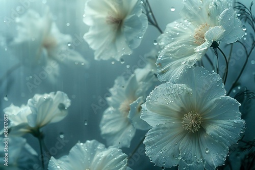 Depicting a picture of flowers with some drips, high quality, high resolution