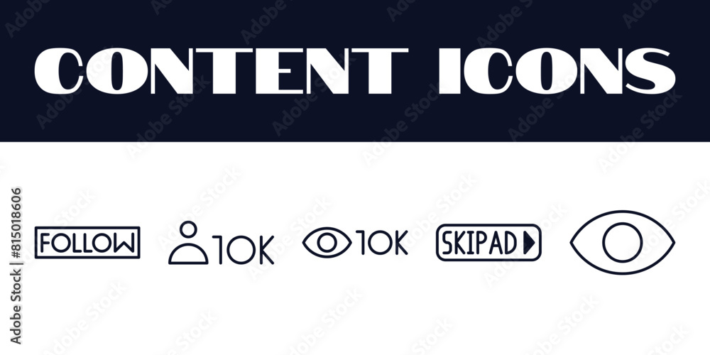Content Creator Icons Set. Influencer Icon Illustration Vector. Social Media content vector. Content Creator Icons Set. Influencer Icon Illustration Vector. Social Media content vector.