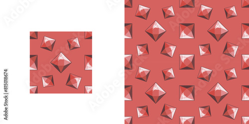 Ruby Luxury: Vector Pattern of Red Precious Gemstones