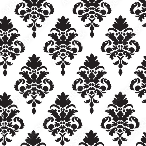 Simple Pattern Seamless black on white background 