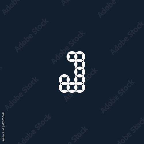 letter J geometric with cool patterns