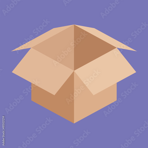 Cardboard Box Vector Illustration. Cardboard Box Package Vector. Carton delivery packaging