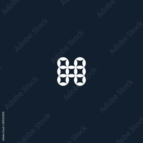 letter H geometric with cool patterns