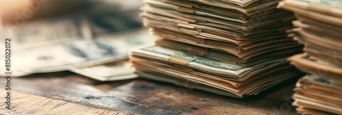 The image shows a substantial amount of US currency bundled together, suggesting wealth or financial transactions