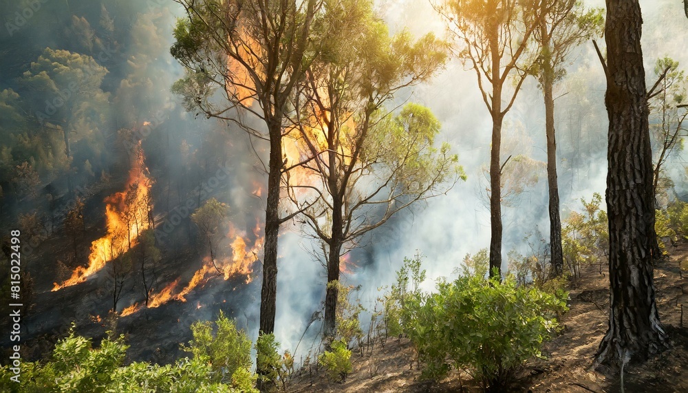 burning forest, problem of forest fires