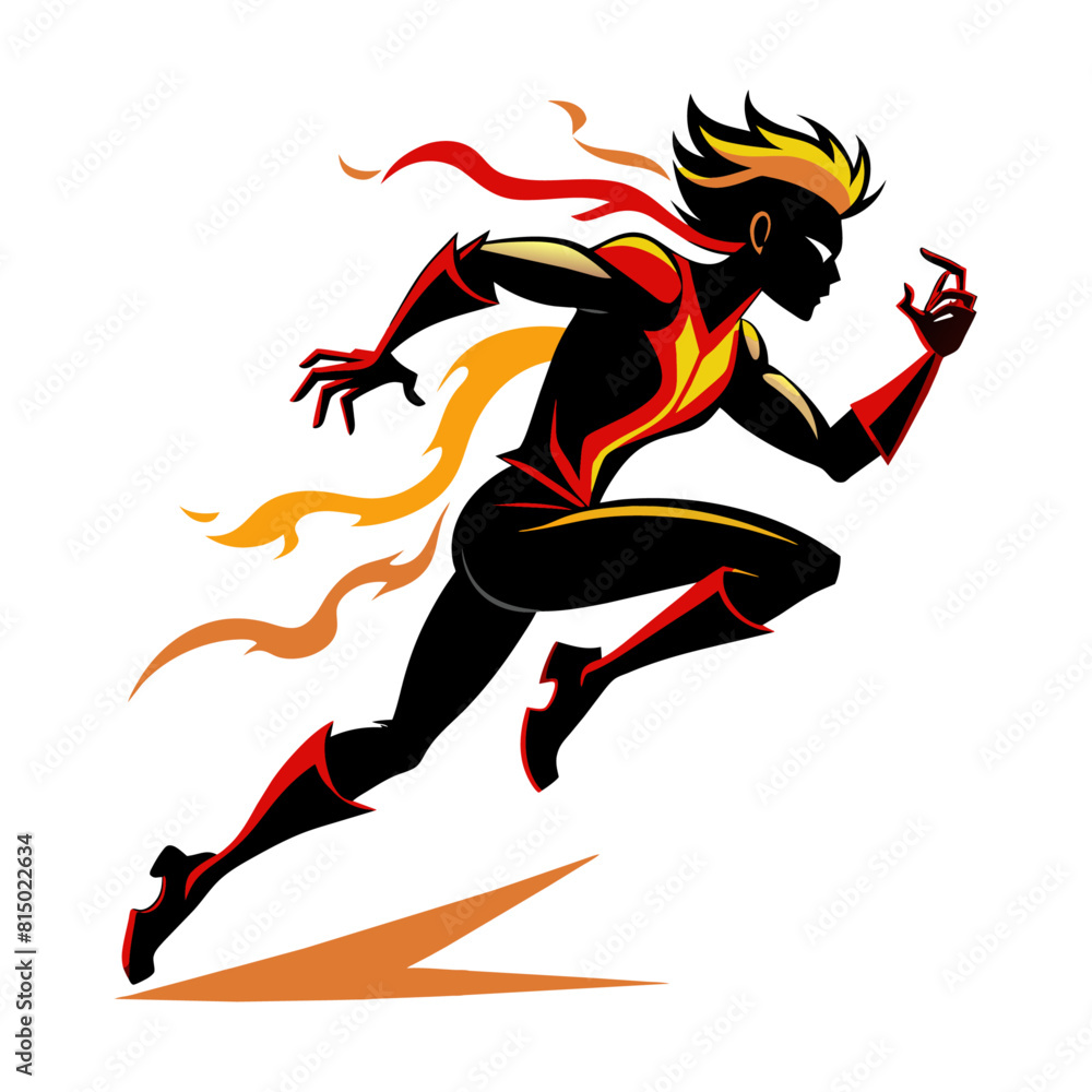 Obraz premium Robot silhouette flat vector art design.