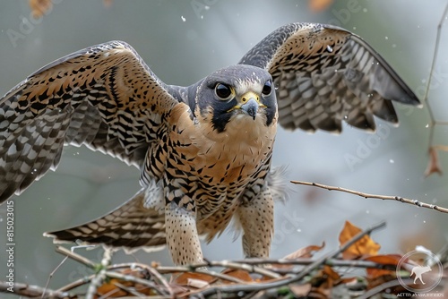 Illustration of fying peregrin falcon, nature photo, professional photo photo