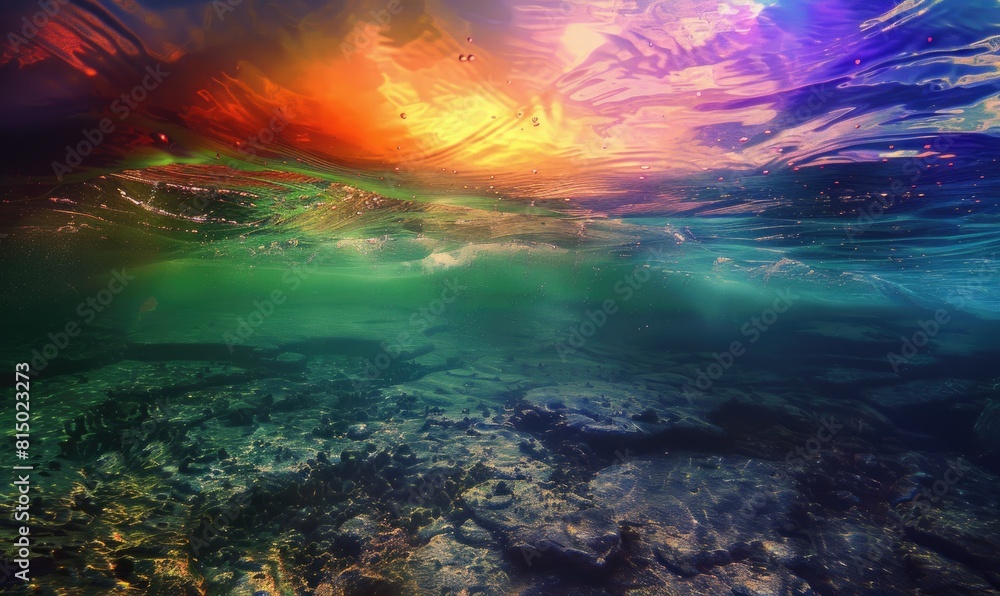 Fototapeta premium Seabed surface with mesmerizing caustic patterns