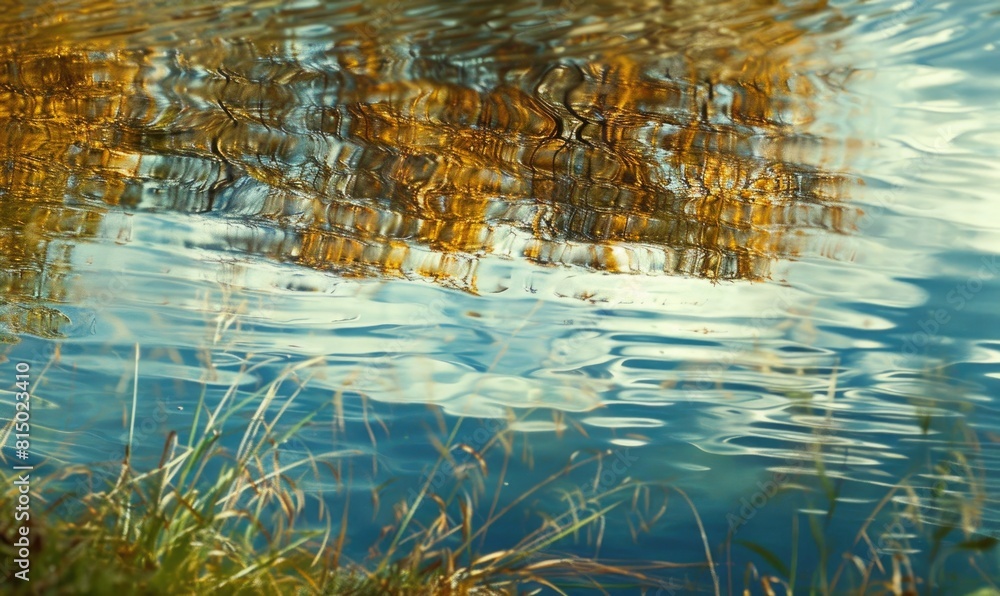Pond water surface with small waves and ripples closeup Pond water surface with small waves and ripples closeup