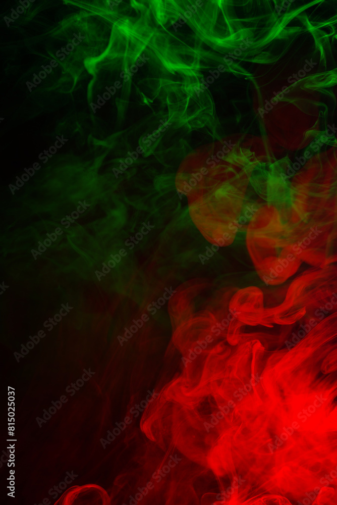 Green steam on a black background. Green steam on a black background.