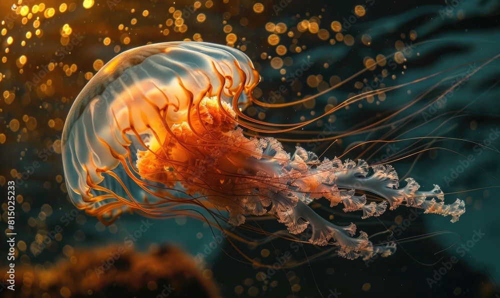 Titanic jellyfish pulsating in the water Titanic jellyfish pulsating in the water