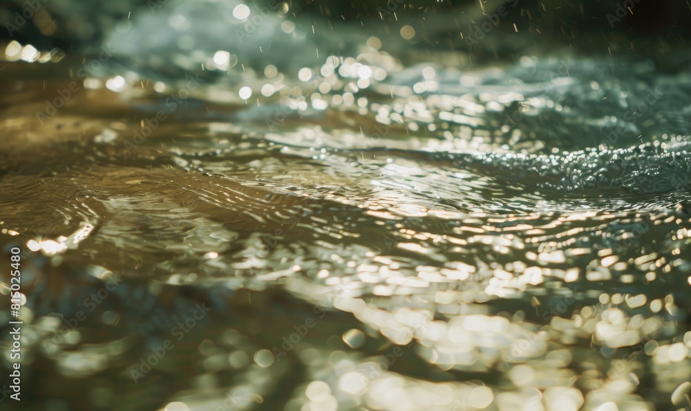 Fototapeta premium Water surface casting intricate caustic patterns