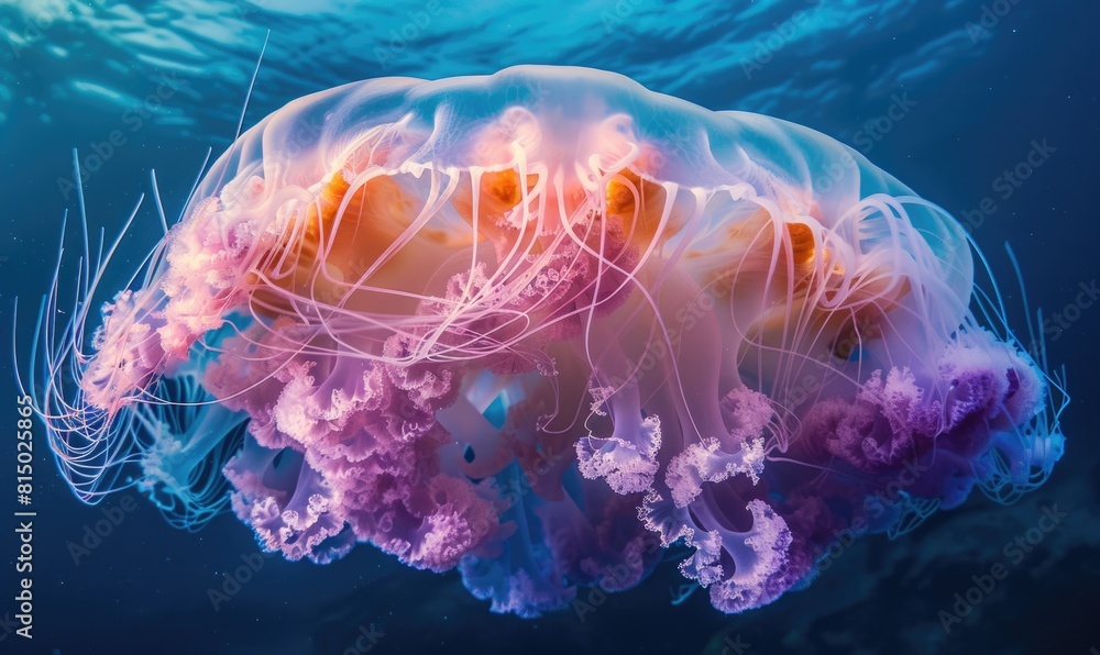 Obraz premium Behemoth jellyfish pulsating, nature background