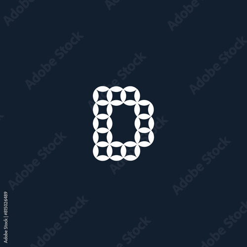 letter D geometric with cool patterns
