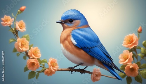 A charming icon of a bluebird with bright plumage