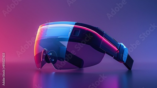 Augmented reality glasses side view  Visual enhancement digital tone Triadic Color Scheme