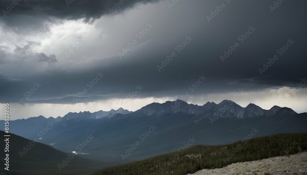 A rugged mountain range with a storm clearing on t upscaled_3