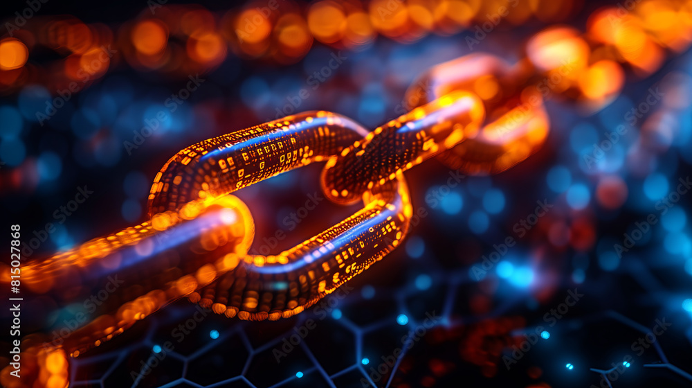 A conceptual image of blockchain technology depicted through a web of lines and nodes, representing data integrity and secure transactions, copy space A conceptual image of blockchain technology depicted through a web of lines and nodes, representing data integrity and secure transactions, copy space