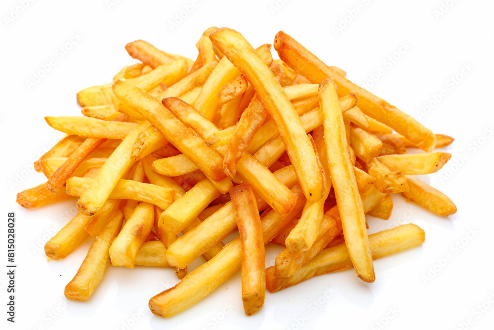 a pile of french fries on a white surface a pile of french fries on a white surface