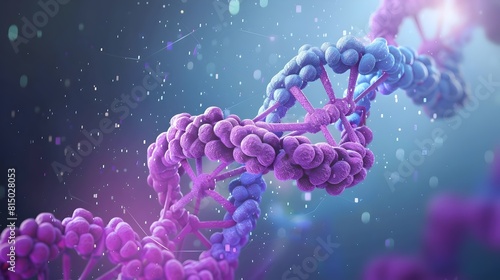 Intricate Chromatin Packaging Diagram Showcasing Nucleosome Structure in Vibrant Digital photo