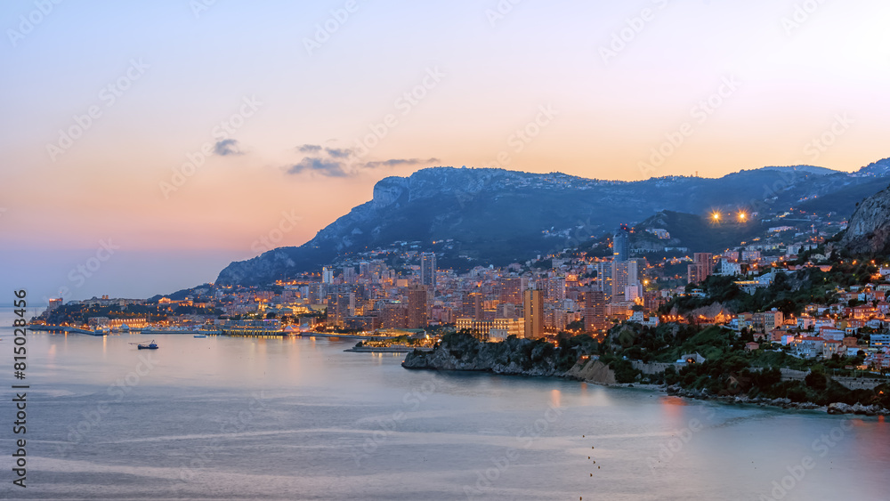 Naklejka premium The Principality of Monaco on the French Riviera