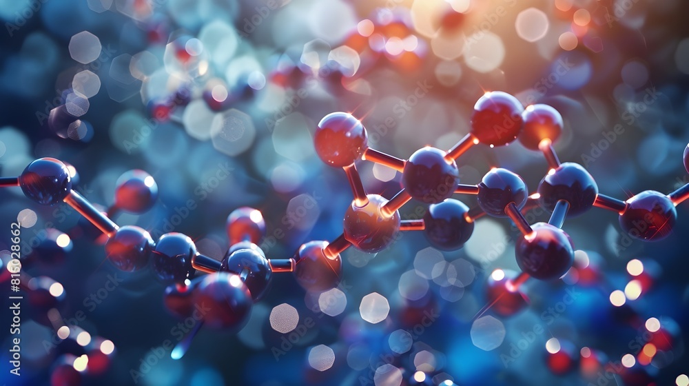 Vibrant 3D Render of a Neurotransmitter Precursor Molecule Structure Highlighting its Metabolic Vibrant 3D Render of a Neurotransmitter Precursor Molecule Structure Highlighting its Metabolic