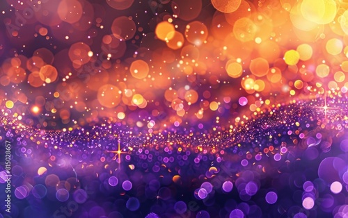 Vibrant sparkles with a blur of purple and orange hues.