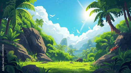 background video game tropical jungle landscape