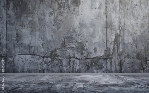 Wide  textured gray concrete wall with distressed surface patterns.