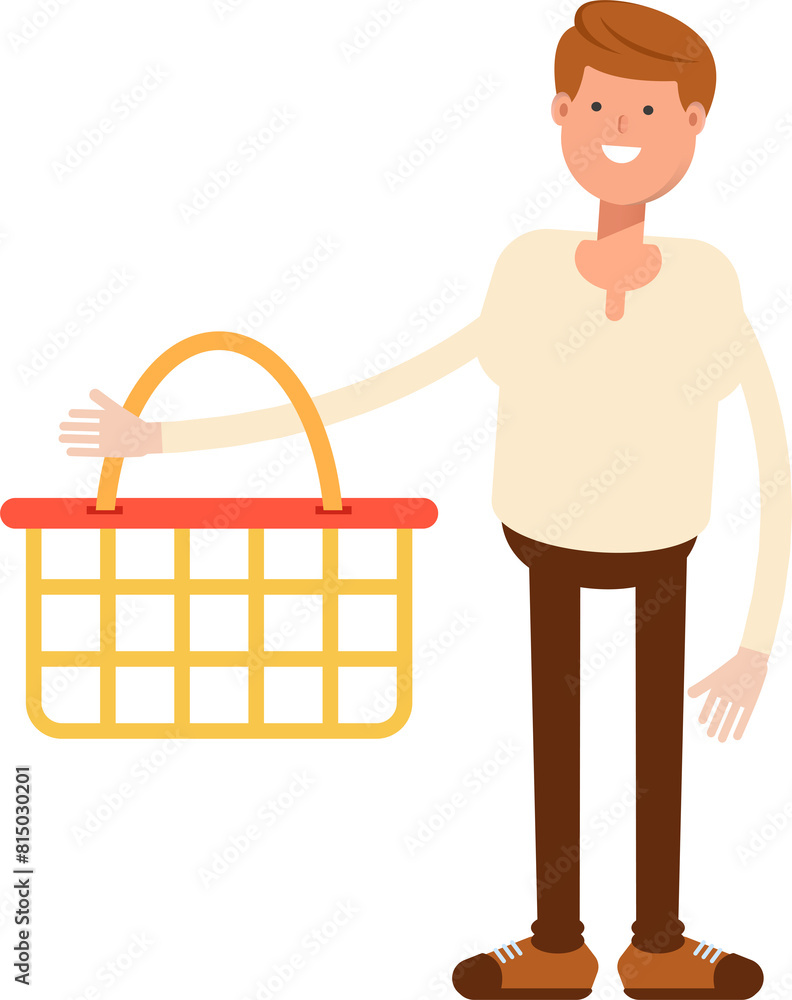 Man Character Holding Shopping Basket
Man Character Holding Shopping Basket